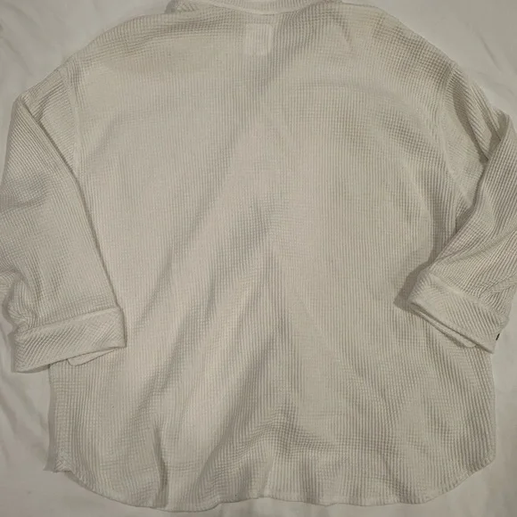 Aerie Cream Button-Up Shirt Jacket - Picture 4 of 5